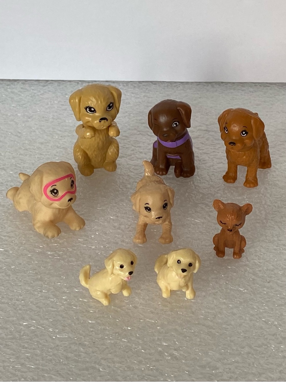 Lot of 8 Assorted Mattel Barbie Doll Miniature Puppy Dog Figures Toys